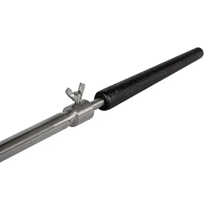 Petromax Grillspieß Stockbrot - Länge: 69,9 cm, Gusseisen - Metallstange mit Flügelmutter und schwarzem, texturiertem, konischem Griff.