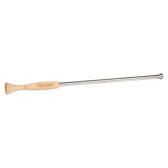 Petromax Feuerrohr - Länge: 60 cm, Edelstahl - Cocktailstößel mit hellem Holzgriff und langem, glänzendem Edelstahlstab.