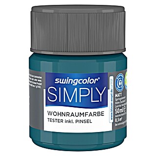 swingcolor Farbtester SIMPLY Wohnraumfarbe (Blau - Nr. 18, Matt, 50 ml)