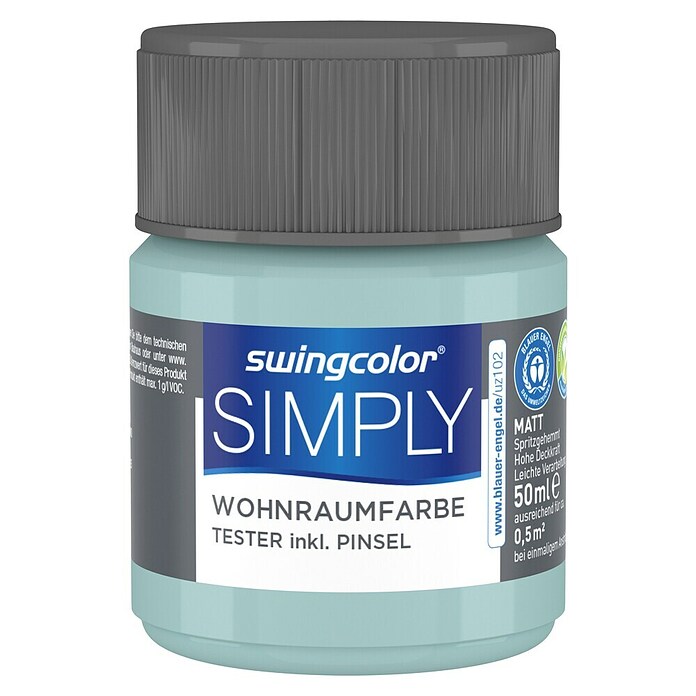 swingcolor Wandfarbe SIMPLY Tester (Blau - Nr. 20, 50 ml, Matt)