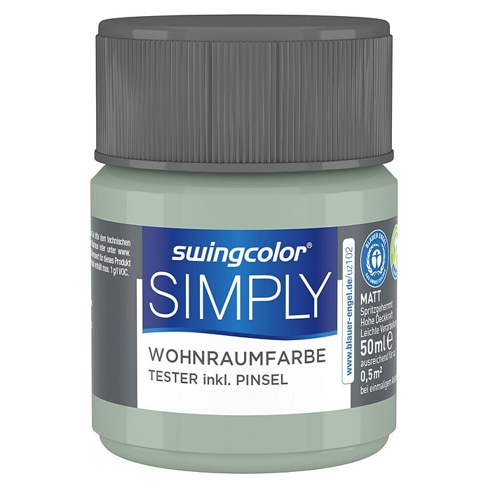 swingcolor Wandfarbe SIMPLY Tester (Grün - Nr. 23, 50 ml, Matt)