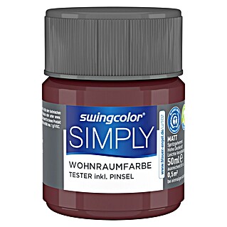 swingcolor Farbtester SIMPLY Wohnraumfarbe (Rot - Nr. 13, Matt, 50 ml)