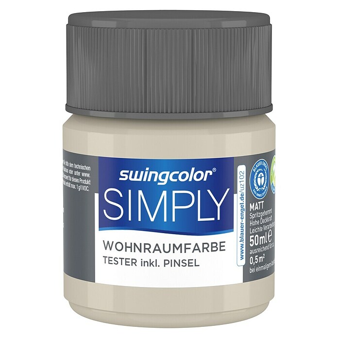 swingcolor Wandfarbe SIMPLY Tester (Beige - Nr. 07, 50 ml, Matt)