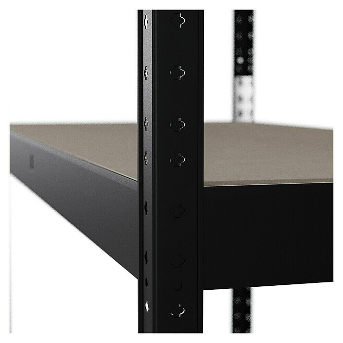 Regalux Metallregal (H x B x T: 179 x 90 x 40 cm, Traglast pro Boden: 175 kg, Anzahl Böden: 5 Stk., Stecken, Schwarz) | BAUHAUS