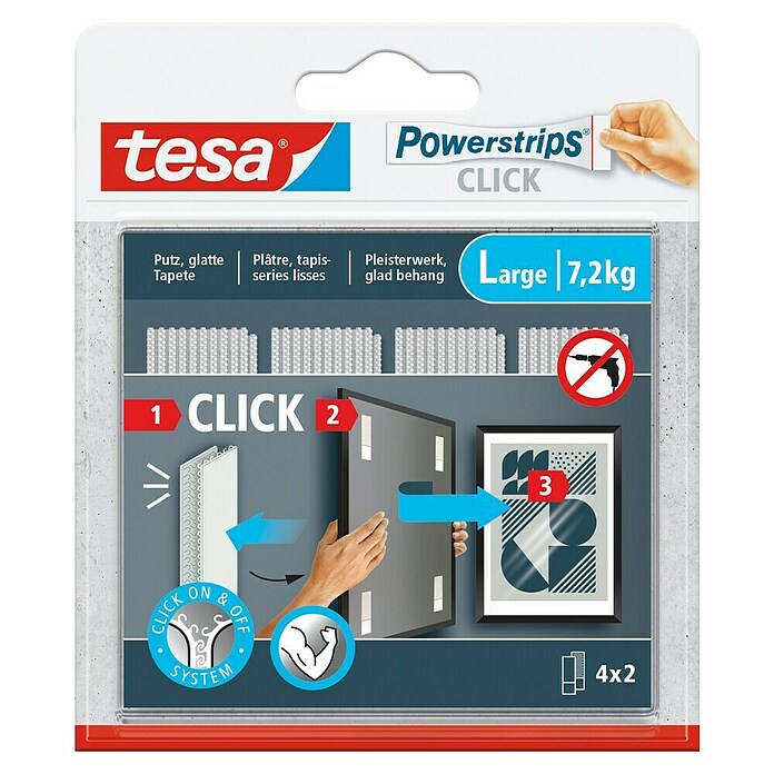 Tesa Selbstklebestrip POWERSTRIPS CLICK 4X2 L (4 Stk., B x L: 20 x 85 mm) | BAUHAUS