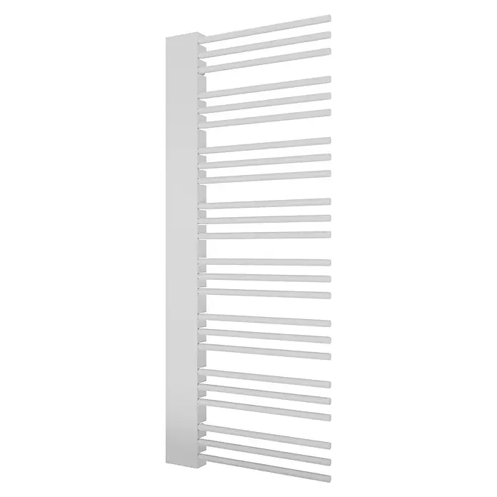Badheizkörper Rosi - B x H: 600 x 1.460 mm, Wärmeleistung bei Vorlauftemperatur von 75 °C (D: 50): 612 W, Weiß - Weißer Handtuchwärmer mit vertikalen und horizontalen Stangen.