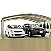 Ximax Carport Portoforte M 110 (4,9 x 5,4 m, Einfahrtshöhe: Max. 2,2 m, Edelstahloptik, Schneelast: 137 kg/m²)