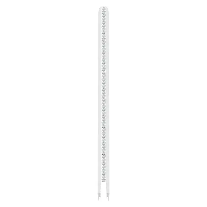 Tesa Selbstklebestrip CLICK COMBO 6X2 M & 8X2 L - 14 Stk., B x L: 20 x 85 mm - Eine vertikale Aufnahme eines spiralförmigen Notizblocks mit silberner Spirale und weißen Seiten. Ideal für Notizen.