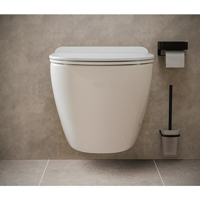Camargue Hangend Toilet Spoelrandloos  Rome (Zonder toiletzitting, Diepspoeler, Wit)