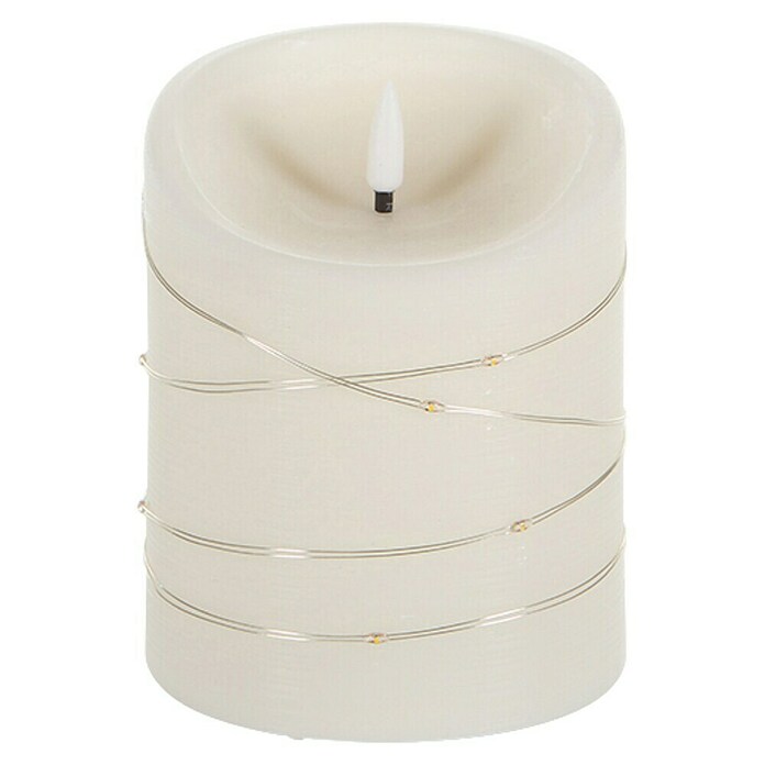Flower Power LED-Kerze Elephant Corro (Creme, Echtwachs, Ø x H: 10 x 12 cm) | BAUHAUS