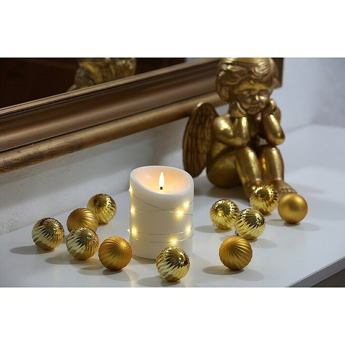 Flower Power LED-Kerze Elephant Corro (Creme, Echtwachs, Ø x H: 10 x 12 cm) | BAUHAUS