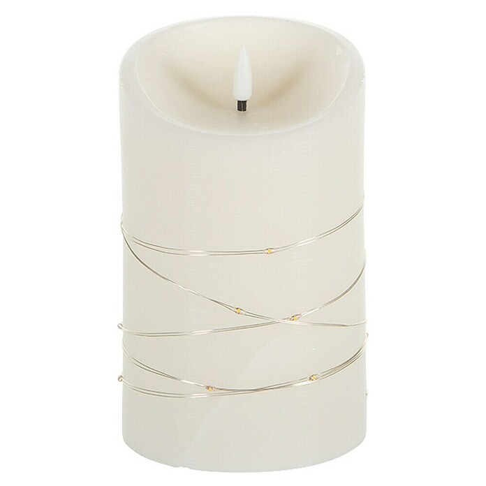Flower Power LED-Kerze Elephant Corro (Creme, Echtwachs, Ø x H: 10 x 16 cm) | BAUHAUS