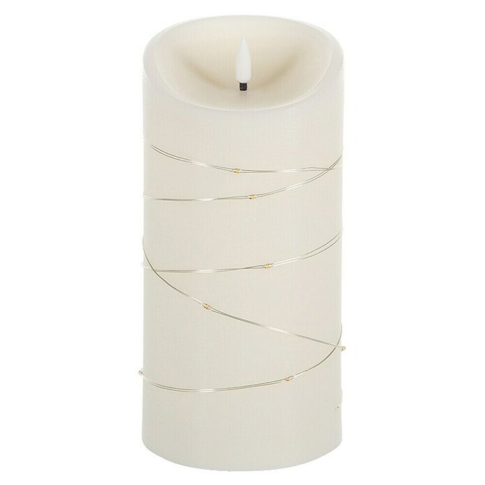 Flower Power LED-Kerze Elephant Corro (Creme, Echtwachs, Ø x H: 10 x 20 cm) | BAUHAUS