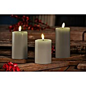 Flower Power Vela con LED Novita (Gris, Ø x Al: 7,5 x 15 cm, Cera natural) | BAUHAUS