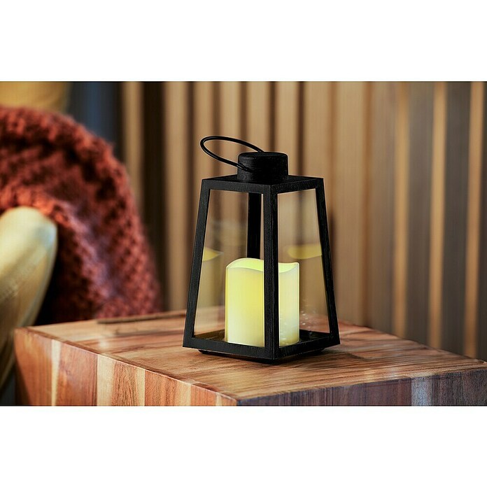 LED-Laterne Keru (10 x 10 x 18 cm, LED-Kerze, Schwarz) | BAUHAUS