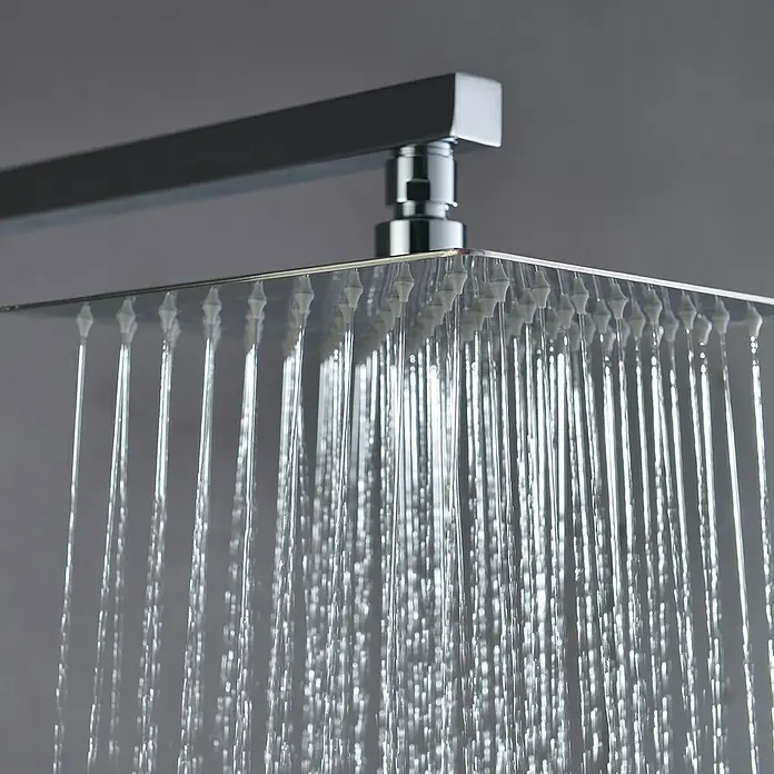 Imex Sistema de ducha Minsk - Con selector, Número de tipos de chorro: 1 ud., Cromo - Cabezal de ducha cuadrado con un flujo de agua suave. Un elegante complemento para cualquier baño moderno.