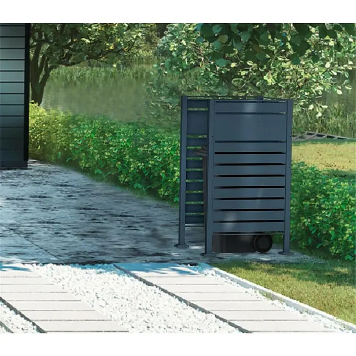 Metzler Mülltonnenverkleidung - 85 x 85 cm, Stahl, Anthrazit, Geeignet für Anzahl Mülltonnen: 1 Stk. - Eine moderne Mülltonnenbox aus anthrazitfarbenem Metall fügt sich nahtlos in den Außenbereich ein und bietet eine stilvolle Lösung zur Müllaufbewahrung.