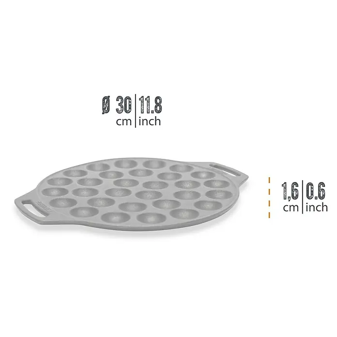 Petromax Backform Poffertjes - Gusseisen, Durchmesser: 30 cm - Gusseisenpfanne für Mini-Omeletts oder Küchlein, ideal für kreative Frühstücksideen und kleine Leckereien. Durchmesser: 30cm / 11.8inch.