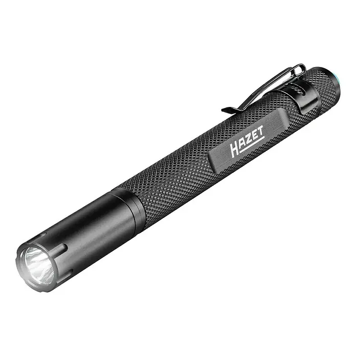 Hazet Stift-Taschenlampe 1979-71 - 55 lm, Leuchtdauer: 2 h - HAZET 1979N-81 Inspektionslampe mit Clip, ideal für präzise Beleuchtung in Werkstatt und unterwegs. Kompakte Bauform und hohe Leuchtkraft.