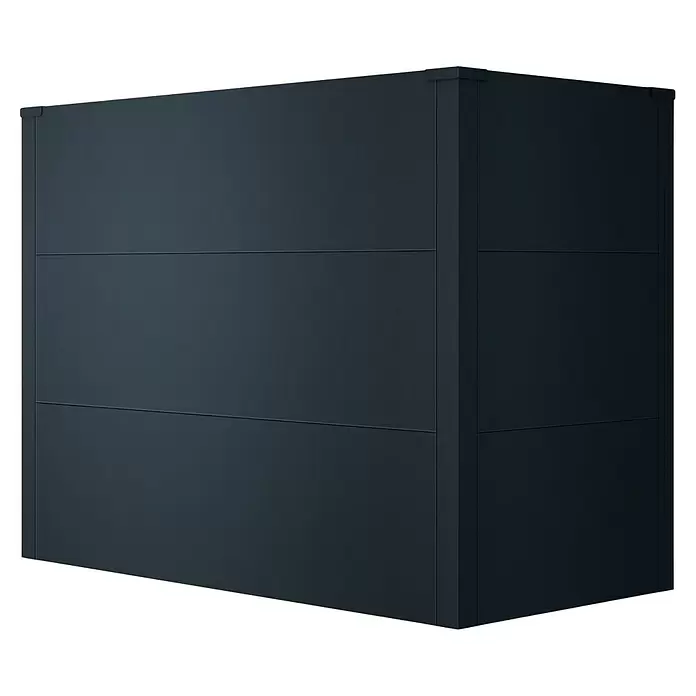 Metzler Hochbeet - 100 x 55 x 77 cm, Stahl, Anthrazit - Anthrazitfarbene rechteckige Lagerbox mit horizontalen Paneelen und verstärkten Ecken.