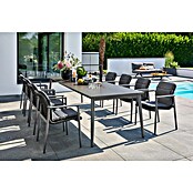 Sunfun Gartenmöbel-Set Solo Rope (17 -tlg., Aluminium/Sintered Stone/Kunststoff/Olefin, Night-Grey, Ausziehbar) | BAUHAUS