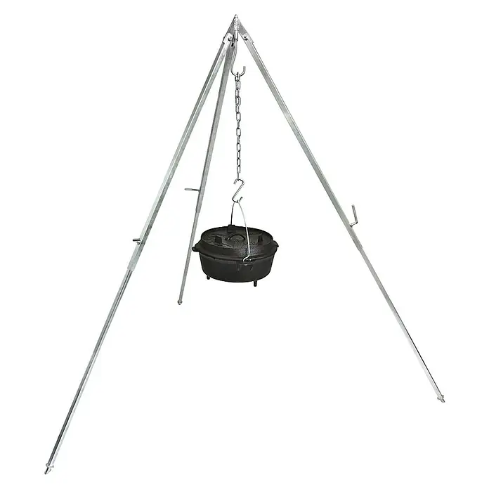 Petromax Dreibeinständer - Grau - Dreibein mit Dutch Oven. Ideal zum Kochen im Freien, robust und stabil für Lagerfeuerküche.