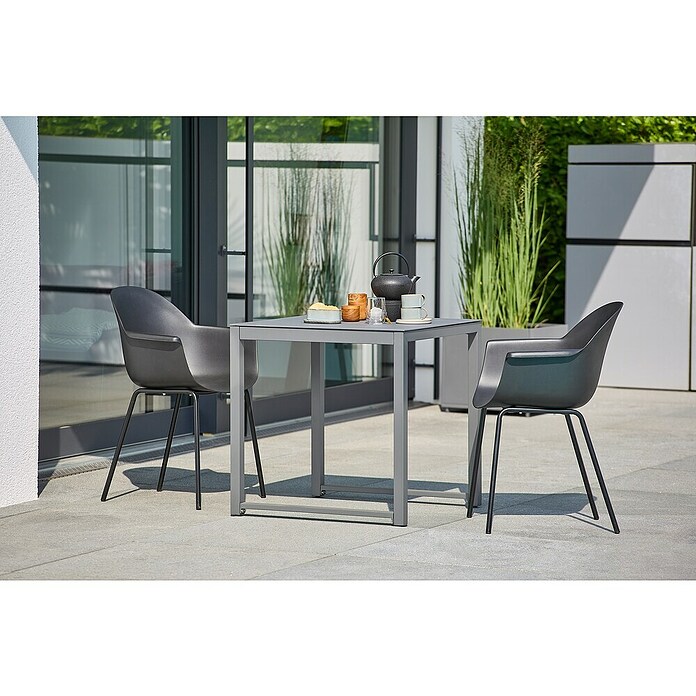 Sunfun Balkonmöbel-Set Amy/My (3 -tlg., Night-Grey/Schwarz) | BAUHAUS