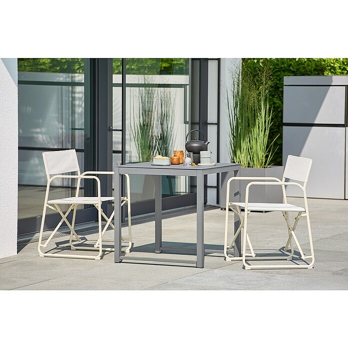Sunfun Balkonmöbel-Set Amy/Sarah (3 -tlg., Night-Grey/Light-Greige) | BAUHAUS
