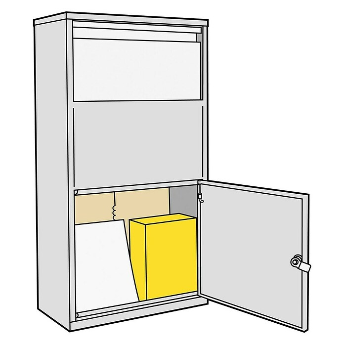 Metzler Paketbox Avalon 3 mit Pflanzdach (L x B x H: 220 x 440 x 870 mm, Anthrazitgrau, Stahl, Fassungsvermögen: 34 l) | BAUHAUS