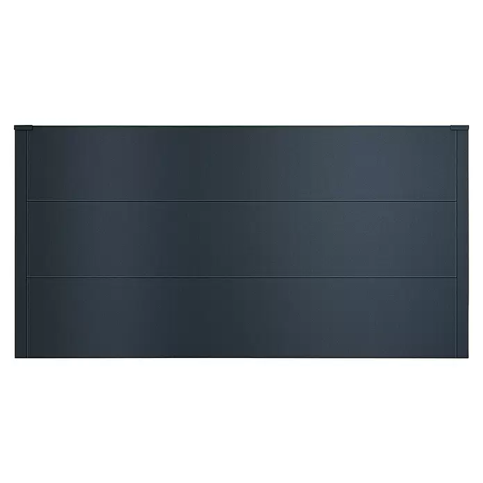 Metzler Hochbeet - 150 x 75 x 77 cm, Stahl, Anthrazit - Dunkelgraues Paneel mit drei horizontalen Segmenten und vertikalen Seitenprofilen.