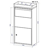 Metzler Paketbox Avalon 3 mit Pflanzdach (L x B x H: 220 x 440 x 870 mm, Anthrazitgrau, Stahl, Fassungsvermögen: 34 l) | BAUHAUS