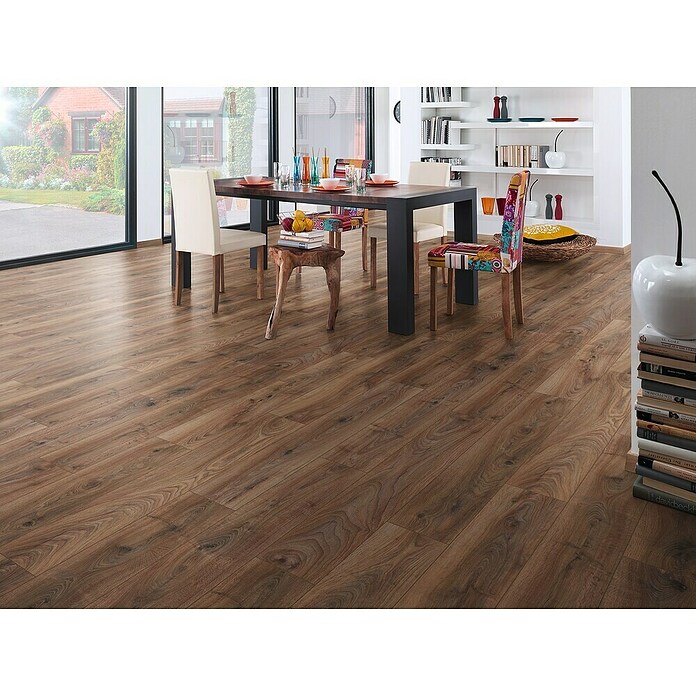 LOGOCLIC Aquaprotect Laminado Roble Renaissance (1.288 x 195 x 12 mm, Roble Renaissance, AC5, Resistente al agua) | BAUHAUS