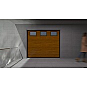 Solid Elements Puerta de garaje seccional PRO (250 x 212,5 cm, Marrón, 3 ventanas verticales) | BAUHAUS