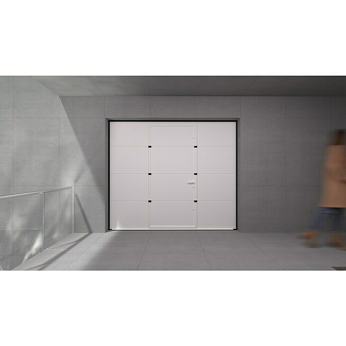 Solid Elements Puerta de garaje seccional PRO (250 x 212,5 cm, Blanco, Peatonal) | BAUHAUS