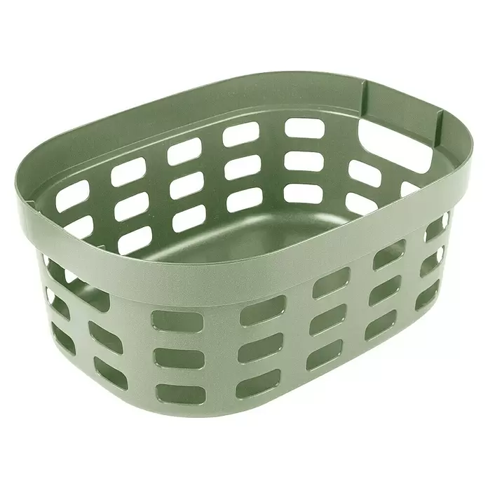 Sunware Sigma home Allzweck-Korb - L x B x H: 38 x 28 x 15,7 cm, Grün, Kunststoff - Hellgrüner ovaler Aufbewahrungskorb mit gelochten Seiten.