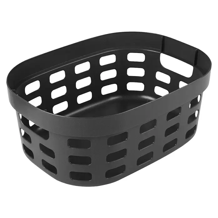 Sunware Sigma home Allzweck-Korb - L x B x H: 38 x 28 x 15,7 cm, Anthrazit, Kunststoff - Schwarzer ovaler perforierter Aufbewahrungskorb.