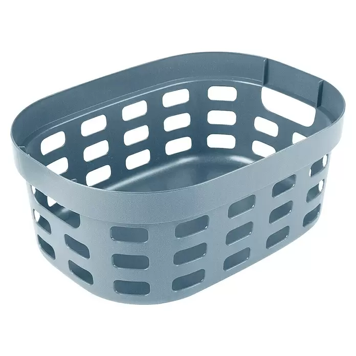 Sunware Sigma home Allzweck-Korb - L x B x H: 38 x 28 x 15,7 cm, Blau, Kunststoff - Blaugrauer ovaler Aufbewahrungskorb mit perforierten Seiten.