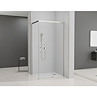 Camargue Mampara de ducha esquinera Aqua (L x An x Al: 70 x 120 x 195 cm, Cromo, Espesor de vidrio: 6 mm)