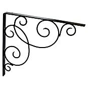 Rei Clásica Escuadra de soporte (L x An x Al: 20 x 30 x 2 cm, Carga soportada: 20 kg, Acero, Negro)