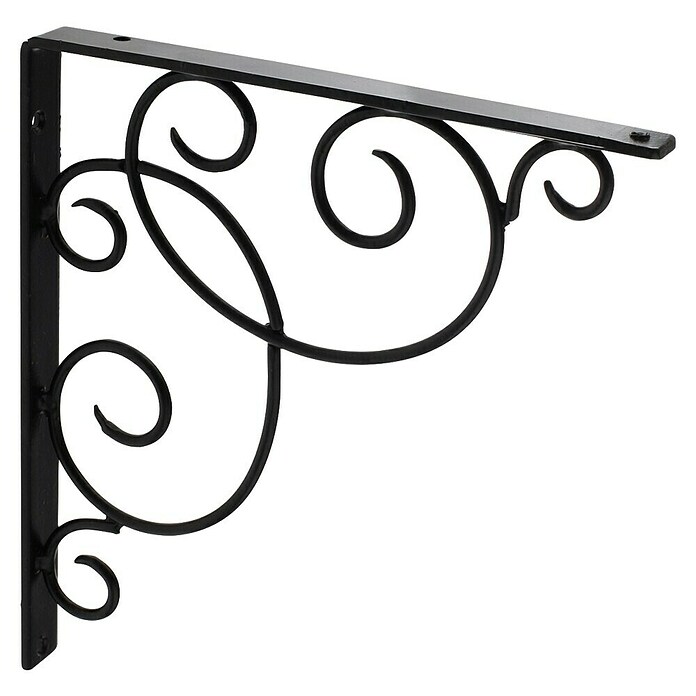 Rei Escuadra de soporte Art Decó (L x An x Al: 27 x 23 x 2 cm, Carga soportada: 20 kg, Acero, Negro)