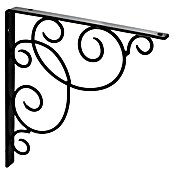 Rei Escuadra de soporte Art Decó (L x An x Al: 27 x 23 x 2 cm, Carga soportada: 20 kg, Acero, Negro)