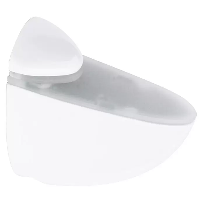 Rei Soporte de pared para estantes Pelican - L x An x Al: 6 x 7 x 2,6 cm, Blanco, Apto para: Estantes - Soporte de estante blanco moderno con tapa gris translúcida, para sujetar un estante.