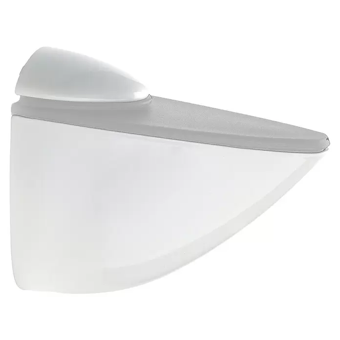Rei Soporte de pared para estantes Pelican - L x An x Al: 8,9 x 10,6 x 4 cm, Blanco, Apto para: Estantes - Soporte de estante blanco moderno con superficie antideslizante gris.