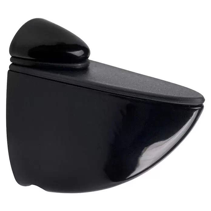 Rei Soporte de pared para estantes Pelican - L x An x Al: 6 x 7 x 2,6 cm, Negro, Apto para: Estantes - Soporte de estante negro y elegante para un montaje seguro.
