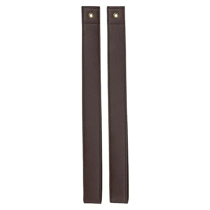 Rei Escuadra de pared - L x An x Al: 435 x 40 x 5 mm, Carga soportada: 20 kg, Chocolate, Polipiel - Correas de cuero marrón con ojales dorados, perfectas para sujetar o colgar. Duraderas y elegantes para uso versátil.