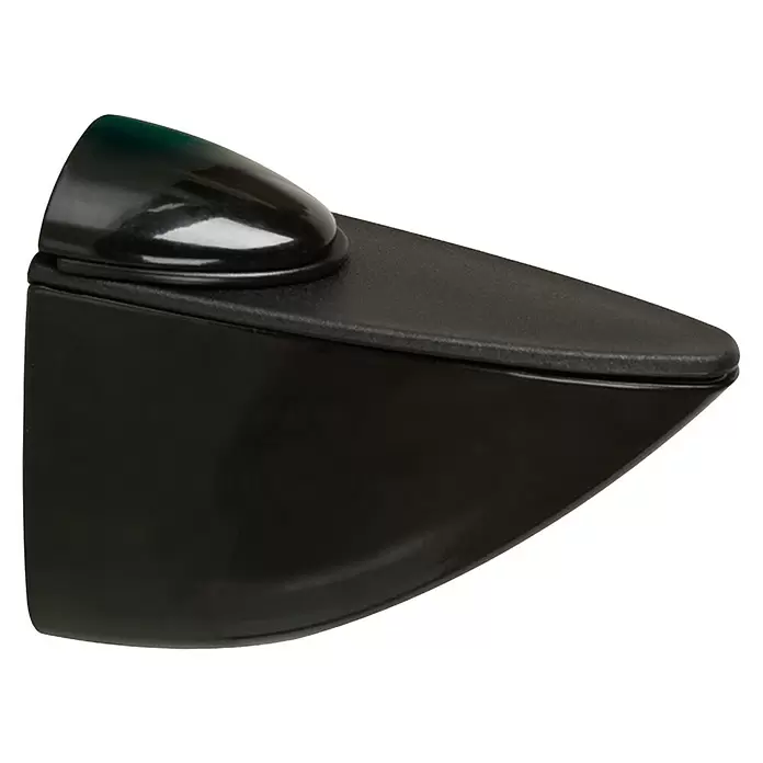 Rei Soporte de pared para estantes 1053 - Negro, Carga soportada: 40 kg, Apto para: Estantes - Elegante soporte flotante negro para estante, con cuerpo mate y tapa brillante.