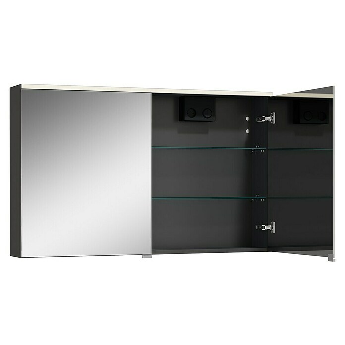 Camargue Aurinia LED-Spiegelschrank (B x H: 100 x 62 cm, Mit Beleuchtung, Holz, Anthrazit) | BAUHAUS