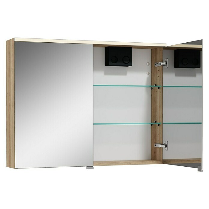 Camargue Aurinia LED-Spiegelschrank (B x H: 80 x 62 cm, Mit Beleuchtung, Holz, Natural Oak) | BAUHAUS