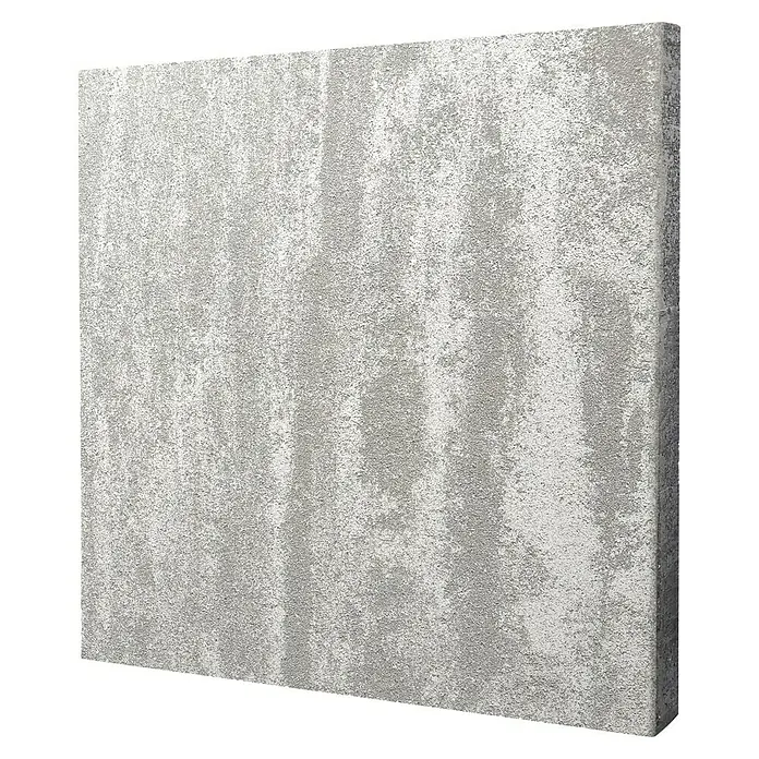 Terrassenplatte Saturn - 50 x 50 x 4 cm, Silver, Beton - Bild einer strukturierten, rechteckigen Betonplatte in Grau. Die Platte zeigt eine unebene Oberfläche mit leichten Farbabweichungen, ideal für moderne Designs.