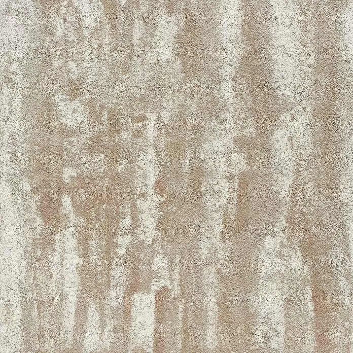 Terrassenplatte Saturn - 50 x 50 x 4 cm, Tundra, Beton - Beiges und hellbraunes strukturiertes Muster mit vertikalen Streifen, das an Stein oder Stuck erinnert.